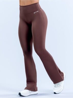 DFYNE Hannah Pearson chestnut Flare Leggings